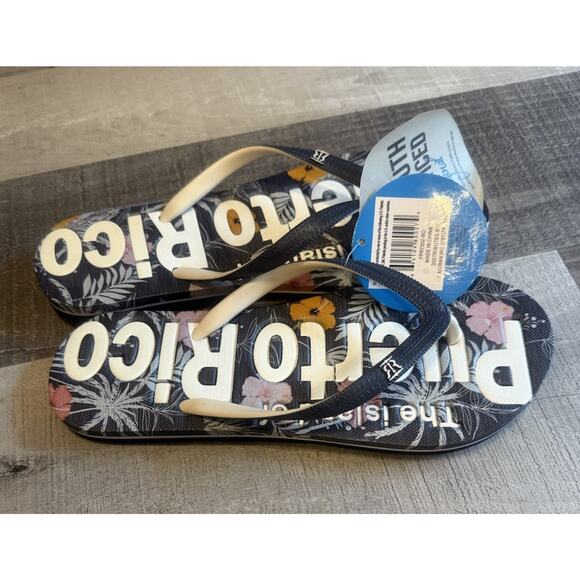 Robin Ruth Puerto Rico Flip Flops Sz Small 6/7 Tropical Island Sandals Beach Nwt - Picture 1 of 9